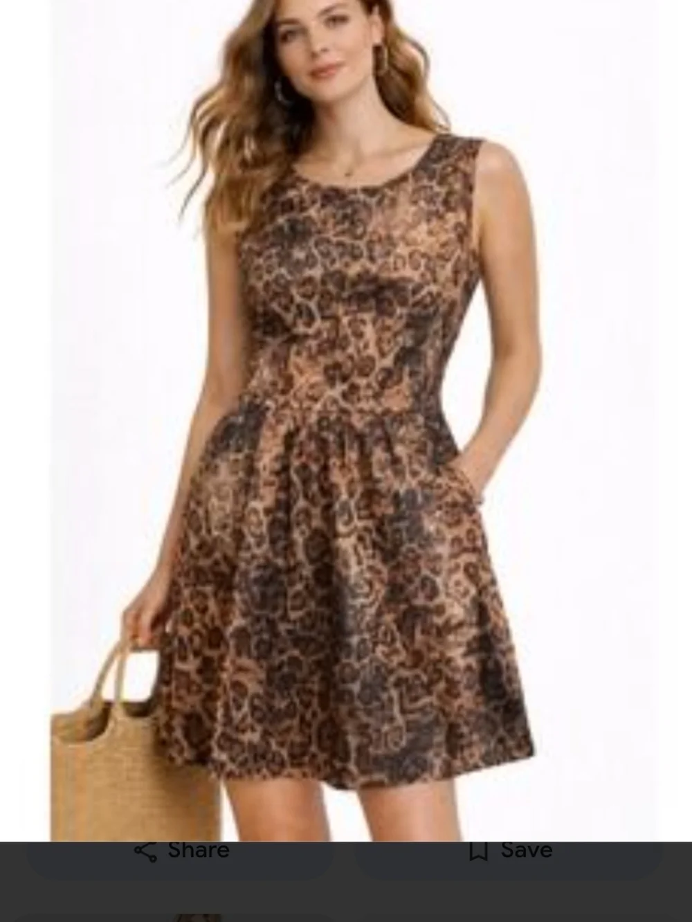 Michael Kors Leopard Print Sleeveless Dress - Brown